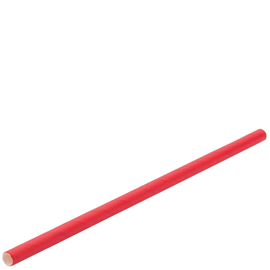 Paper Solid Red Cocktail Straw 5.5
